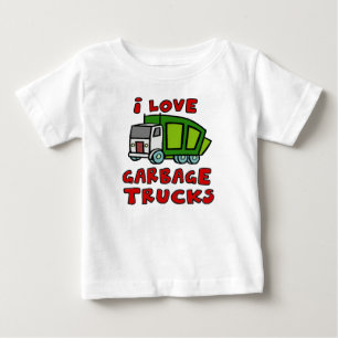 Camiseta Para Bebê EU AMO CAMINHÕES DE JARBAGEM! Caminhões de lixo pa