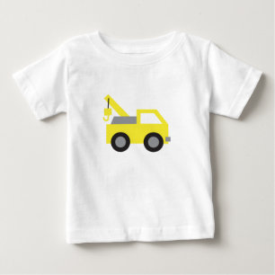 Camiseta Para Bebê Eu amo caminhões, veículo amarelo fofo para crianç