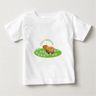 Camiseta Para Bebê Eu amo Capybaras