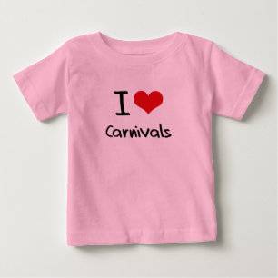 Camiseta Para Bebê Eu amo carnavais