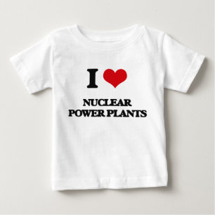 Camiseta Para Bebê Eu amo centrais nucleares