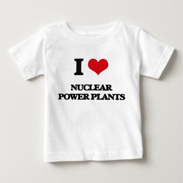 Camiseta Para Bebê Eu amo centrais nucleares (Frente)