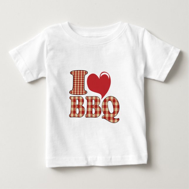 Camiseta Para Bebê Eu amo churrasco (Frente)