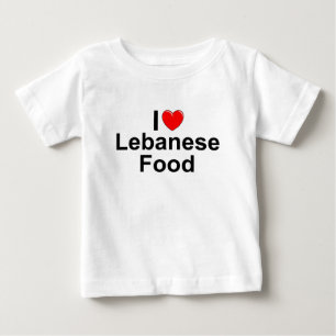 Camiseta Para Bebê Eu amo (coração) a comida libanesa
