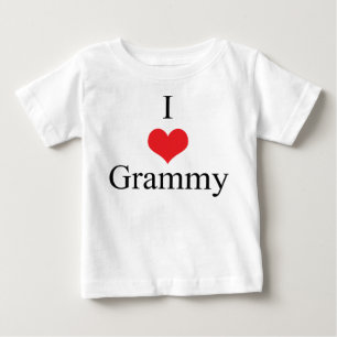 Camiseta Para Bebê Eu amo (coração) Grammy