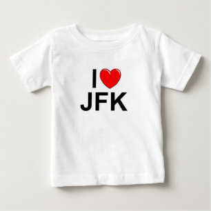 Camiseta Para Bebê Eu amo (coração) JFK