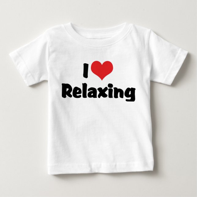 Camiseta Para Bebê Eu Amo Coração Relaxante (Frente)