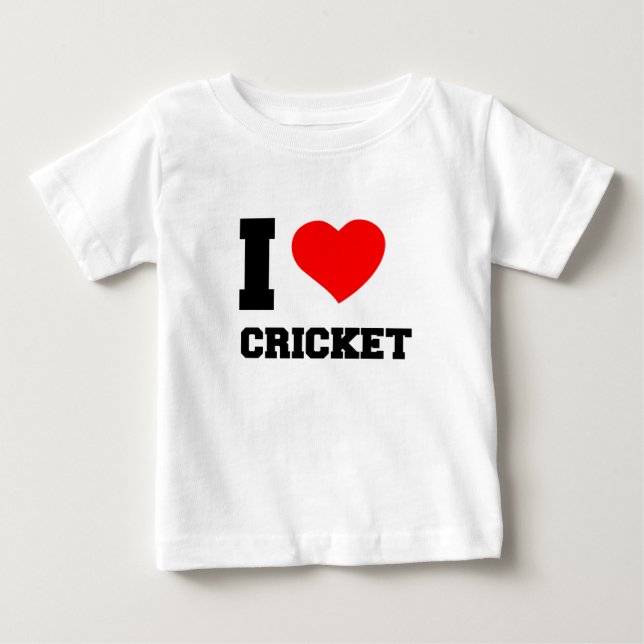 CAMISETA PARA BEBÊ EU AMO CRICKET (Frente)