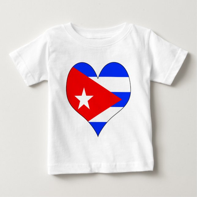 Camiseta Para Bebê Eu amo Cuba (Frente)