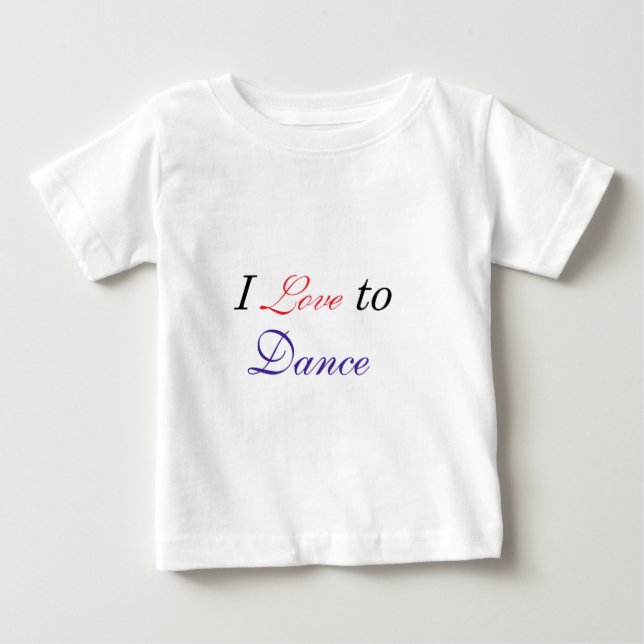 Camiseta Para Bebê Eu amo dançar (Frente)