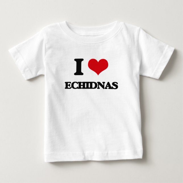 Camiseta Para Bebê Eu amo Echidnas (Frente)