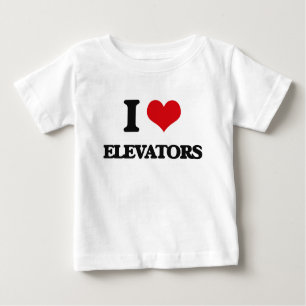 Camiseta Para Bebê Eu amo ELEVADORES