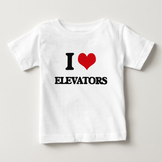Camiseta Para Bebê Eu amo ELEVADORES (Frente)