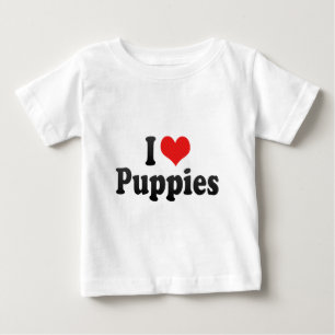 Camiseta Para Bebê Eu amo filhotes de cachorro