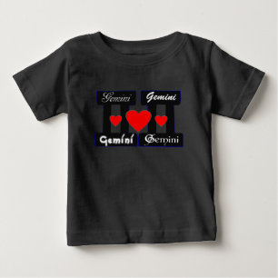 Camiseta Para Bebê ♊! Eu Amo Gemini-Melhor Sinal Zodiac Raglan Baseba