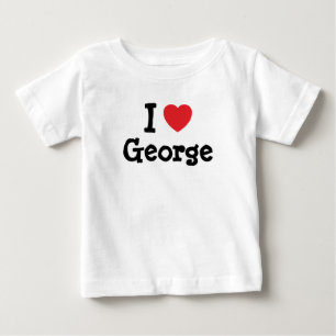 Camiseta Para Bebê Eu amo George Heart Shirt