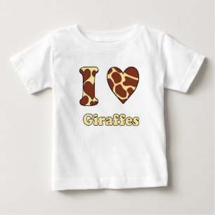 Camiseta Para Bebê Eu amo Girafas