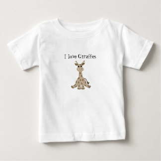 Camiseta Para Bebê Eu Amo Girafas