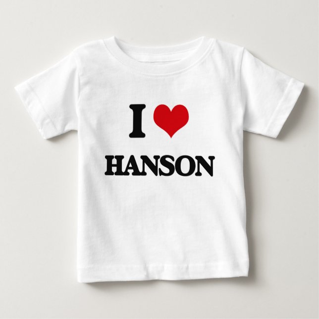 Camiseta Para Bebê Eu amo Hanson (Frente)