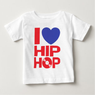 Camiseta Para Bebê Eu amo Hip Hop