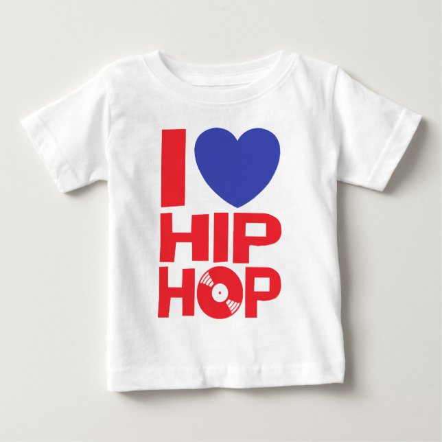 Camiseta Para Bebê Eu Amo Hip Hop (Frente)