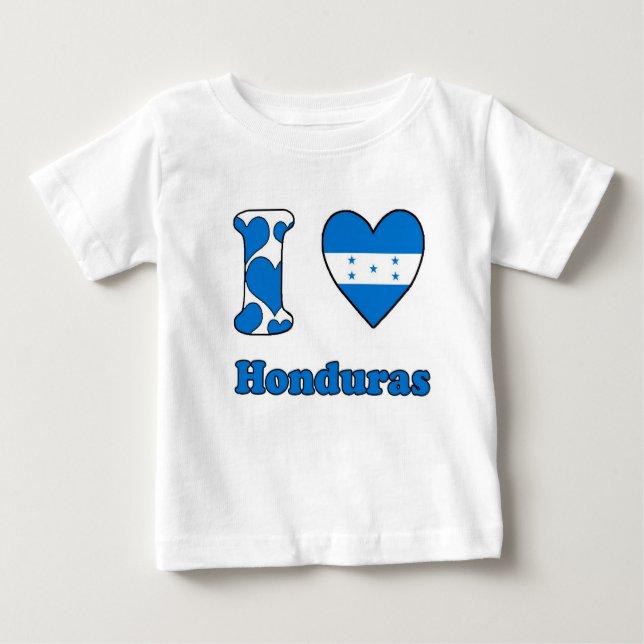Camiseta Para Bebê Eu amo Honduras (Frente)