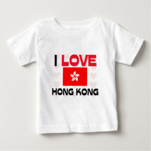Camiseta Para Bebê Eu Amo Hong Kong
