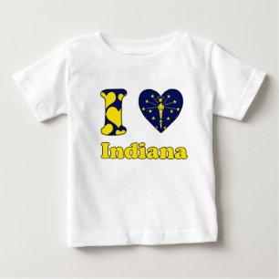 Camiseta Para Bebê Eu amo Indiana
