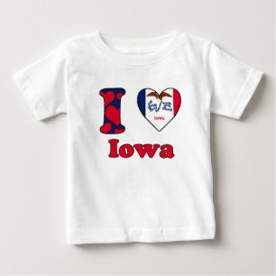 Camiseta Para Bebê Eu amo Iowa