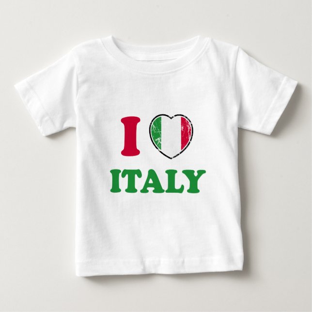 Camiseta Para Bebê Eu amo Italia (Frente)
