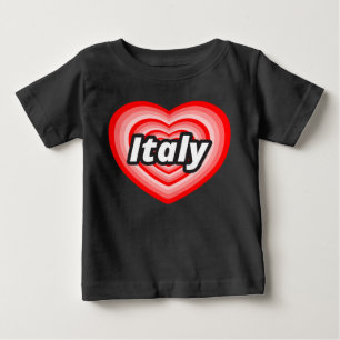 Camiseta Para Bebê Eu amo Italia