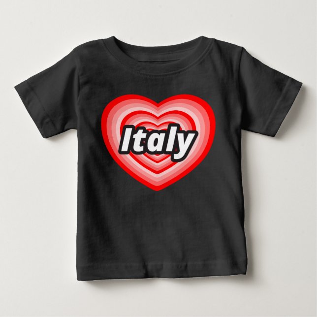 Camiseta Para Bebê Eu amo Italia (Frente)