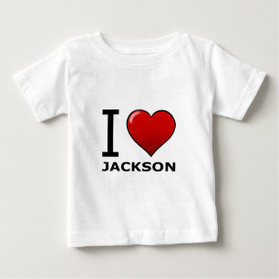 CAMISETA PARA BEBÊ EU AMO JACKSON, MS - MISSISSIPPI