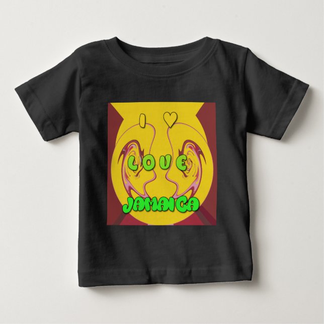Camiseta Para Bebê Eu amo Jamaica.png (Frente)