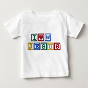Camiseta Para Bebê Eu amo Jesus