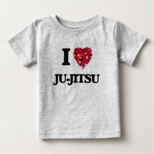Camiseta Para Bebê Eu Amo Ju-Jitsu