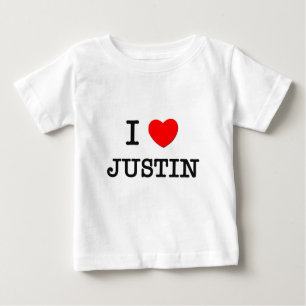 Camiseta Para Bebê Eu amo Justin