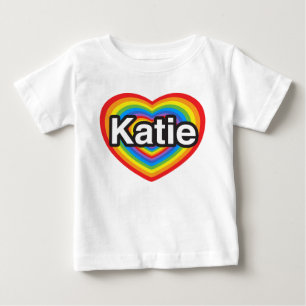 Camiseta Para Bebê Eu amo Katie. Eu te amo Katie. Coração
