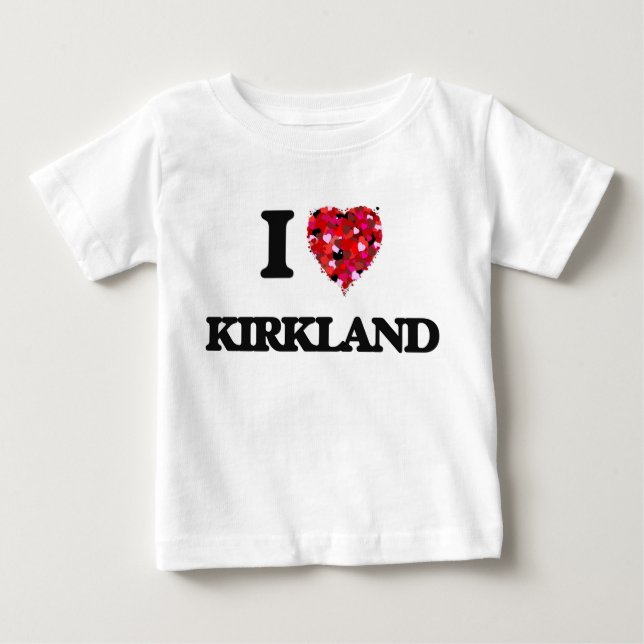Camiseta Para Bebê Eu amo Kirkland (Frente)