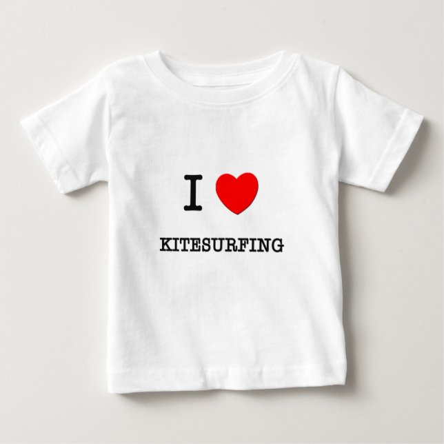 Camiseta Para Bebê Eu amo Kitesurfing (Frente)