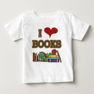 Camiseta Para Bebê Eu amo livros