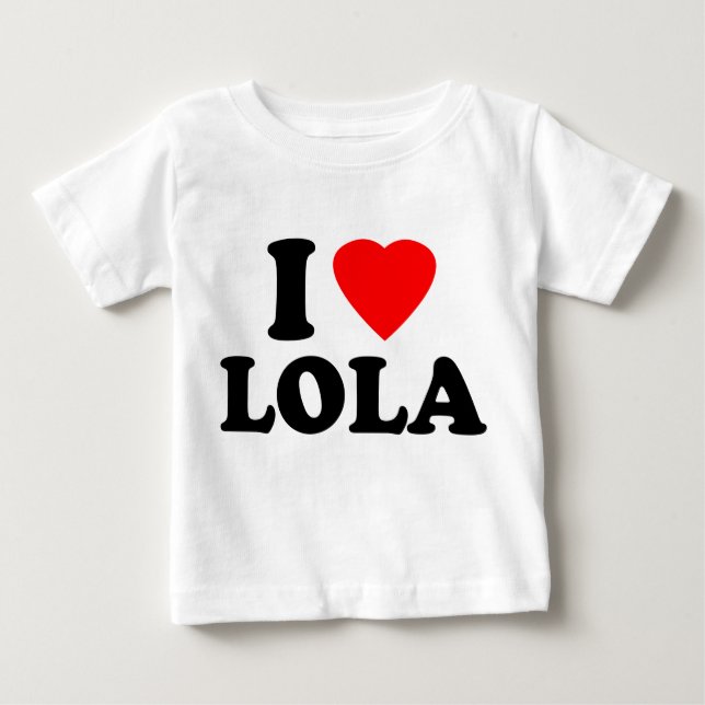 Camiseta Para Bebê Eu amo Lola (Frente)
