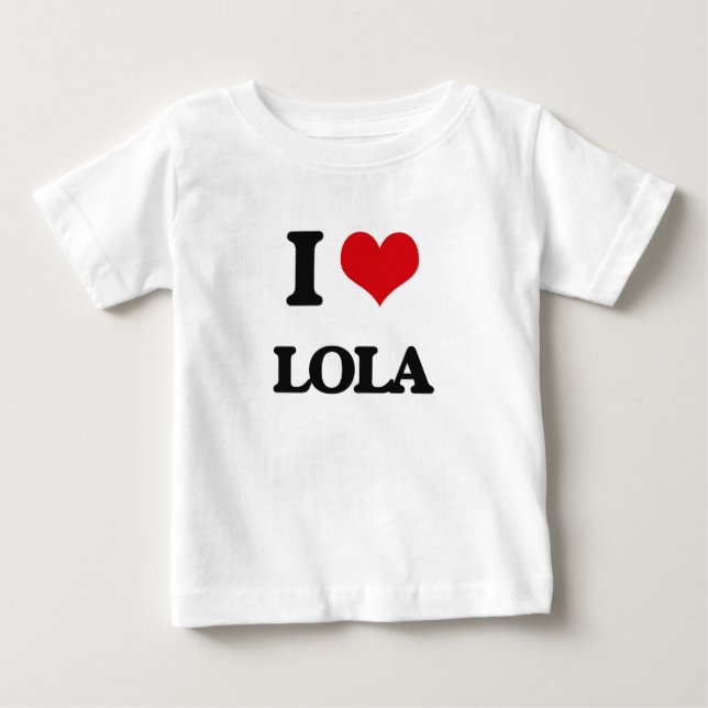 Camiseta Para Bebê Eu amo Lola (Frente)