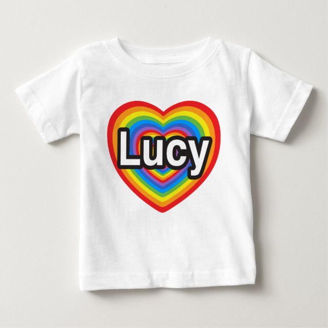Camiseta Para Bebê Eu amo Lucy. Eu te amo, Lucy. Coração (Frente)