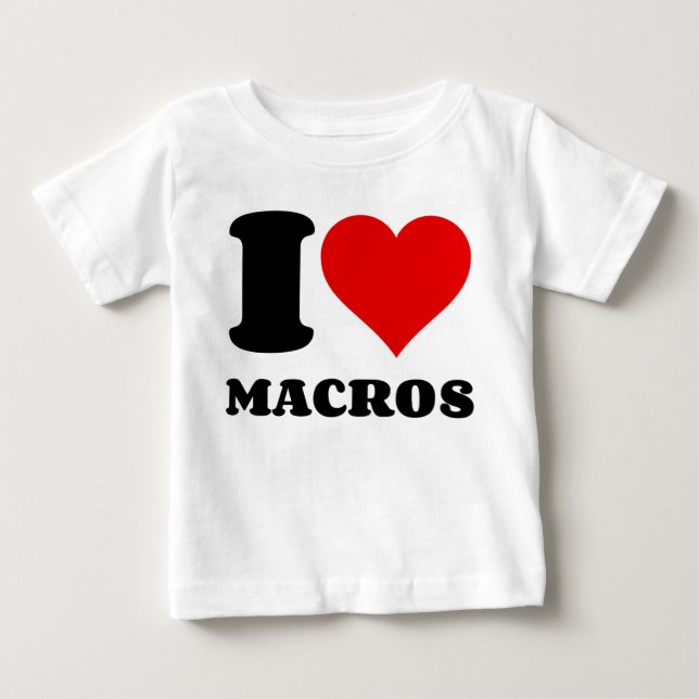 CAMISETA PARA BEBÊ EU AMO MACROS (Frente)