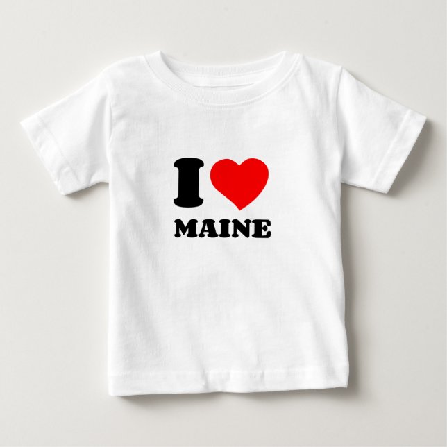 CAMISETA PARA BEBÊ EU AMO MAINE (Frente)