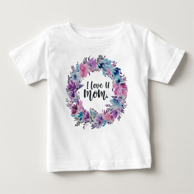 Camiseta Para Bebê Eu amo mamãe (Frente)