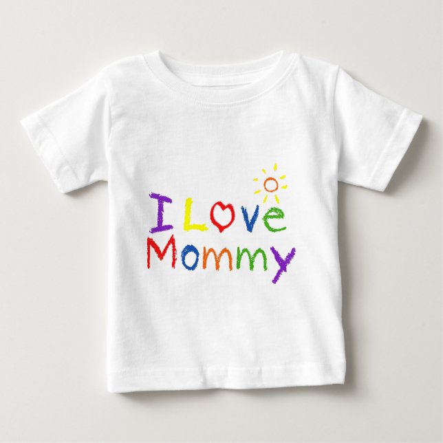 Camiseta Para Bebê Eu amo mamães (Frente)
