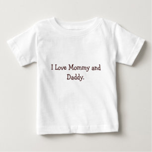 Camiseta Para Bebê Eu amo mamães e paizinho