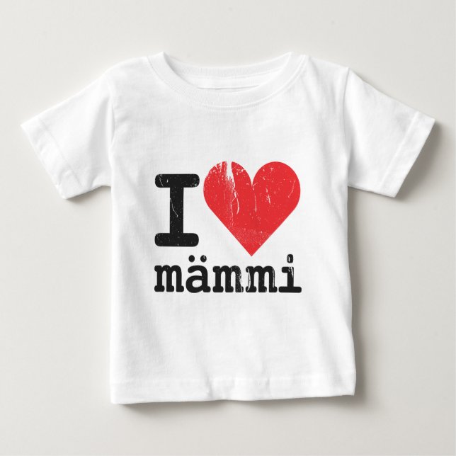 Camiseta Para Bebê Eu Amo Mämmi Manga Infantil Longa (Frente)
